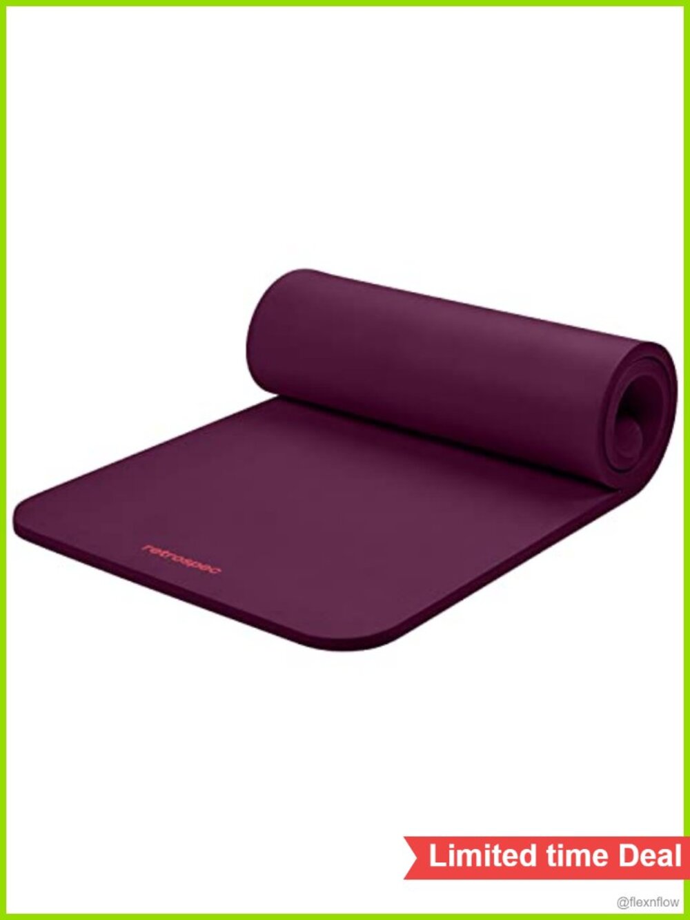 Extra Thick 1-Inch Non-Slip Yoga Mat with Nylon Strap for Home & Studio